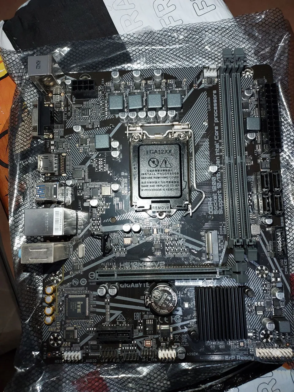 Placa Mãe usada (2 meses) H510M H V2, LGA 1200, mATX, DDR4