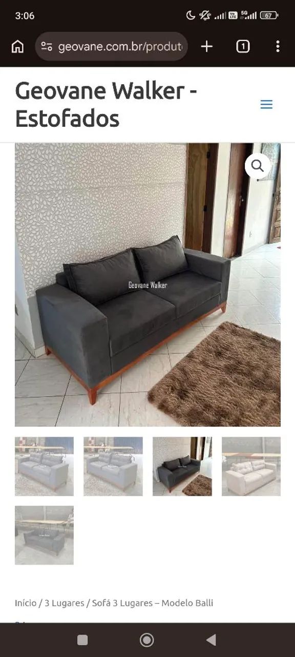Sofá 3 Lugares - Modelo Balli