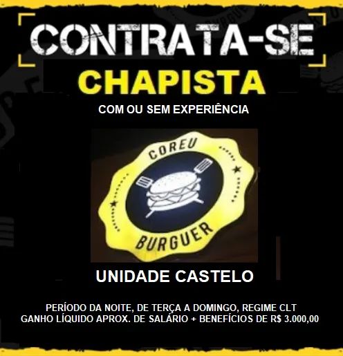 CHAPISTA NOTURNO COM OU SEM EXPERIÊNCIA