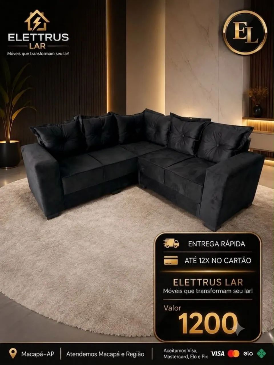 SOFÁS DE CANTO TECIDO VELUDO PAIVA - Foto 2
