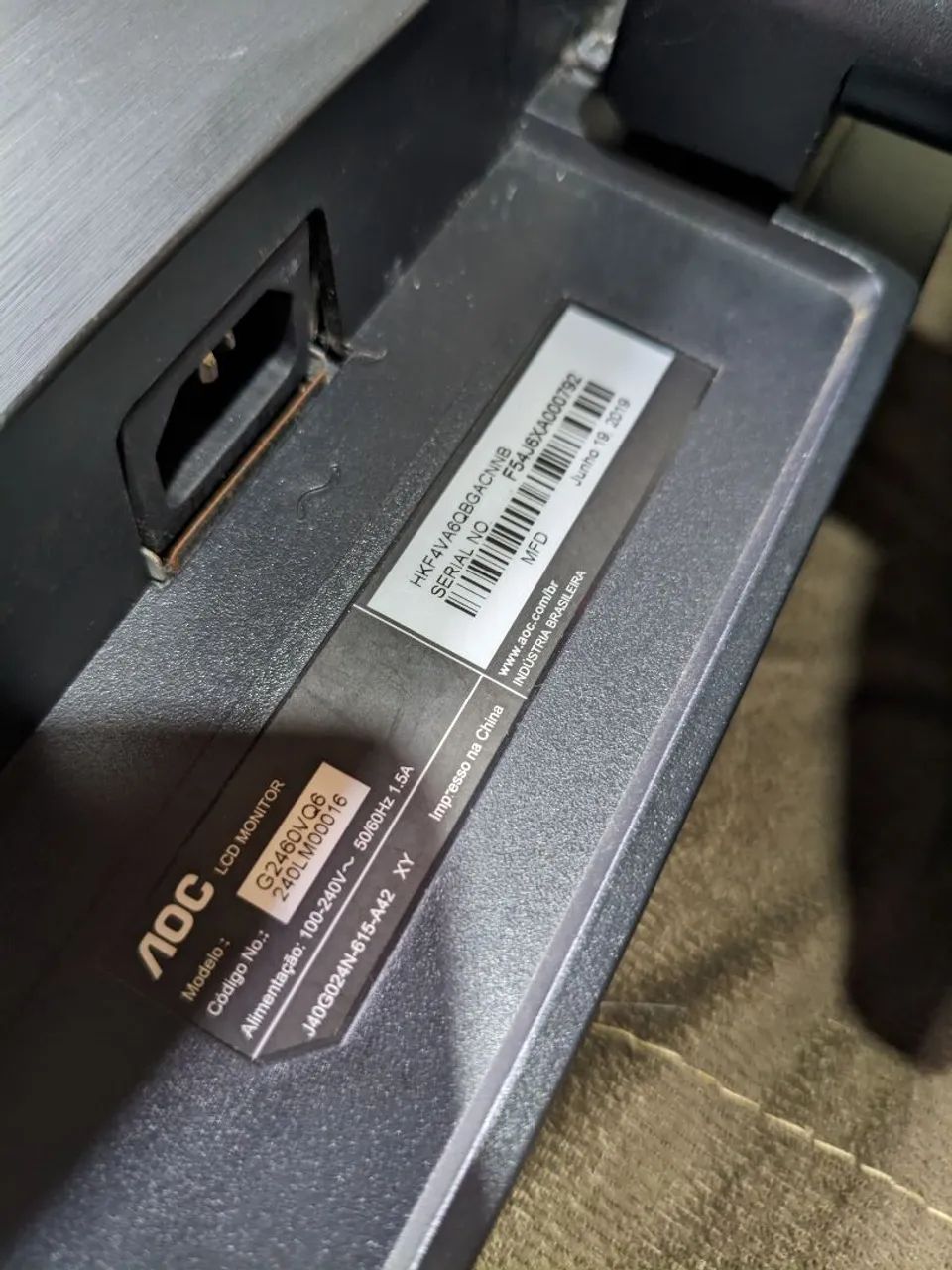 Monitor AOC G2460VQ6 24? com defeito na tela - Foto 4