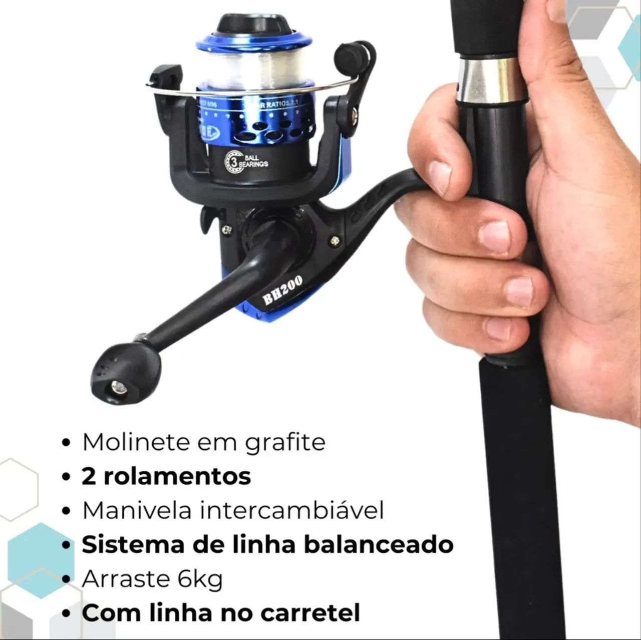 Vara de pesca - kit com molinete  - Foto 2