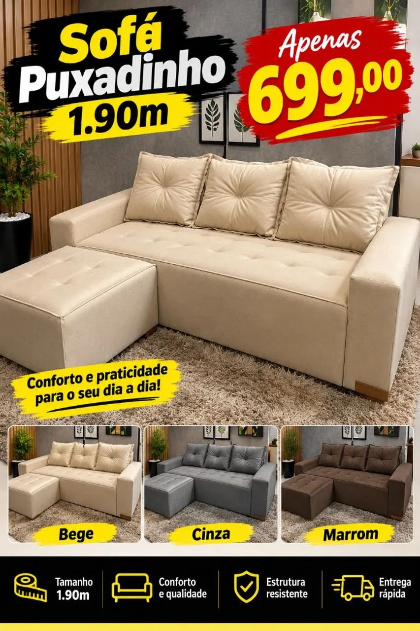 Sofá puxadinho 