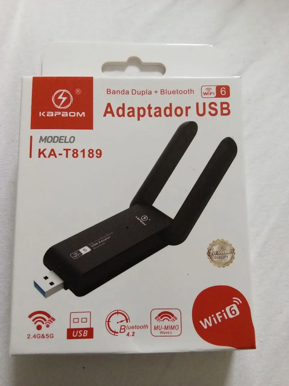 Adaptador Wi-Fi 6 e Bluetooth KA-T8189