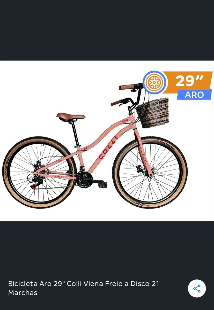 Bicicleta aro 29 colli rosa nova na caixa  - Foto 4
