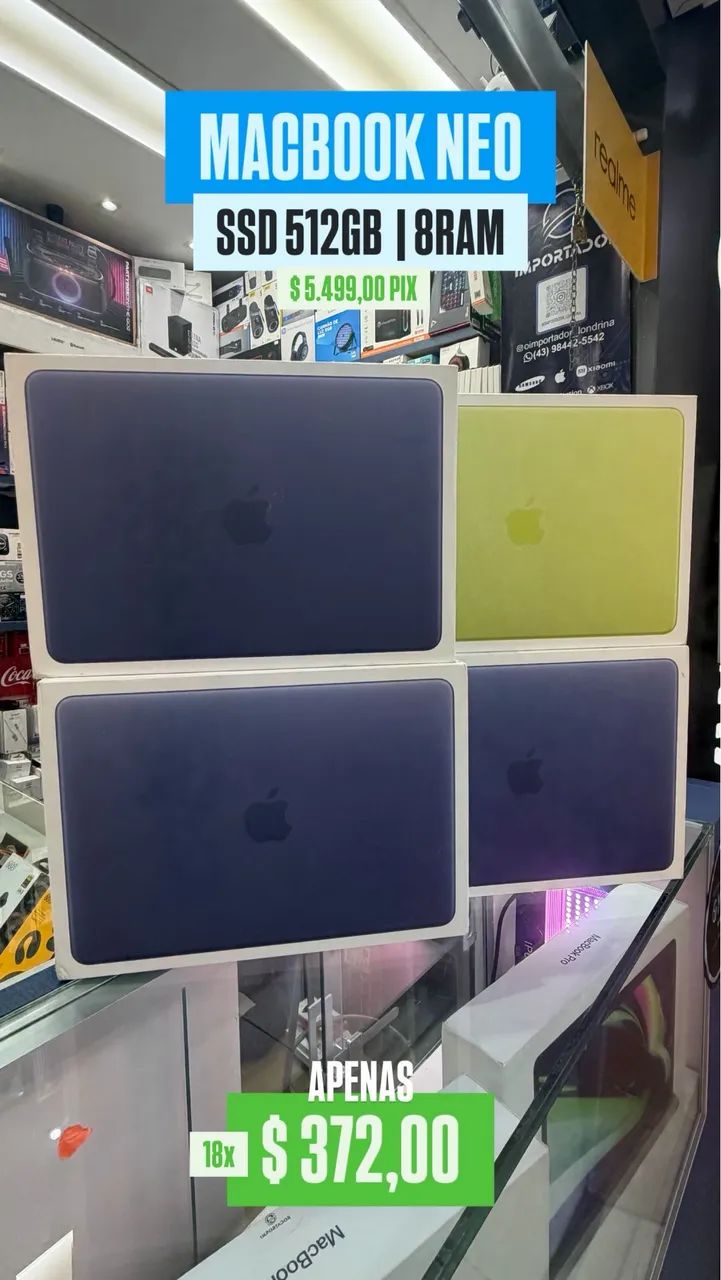 MacBook Neo - 512GB/ 8 RAM (Produto Novo)