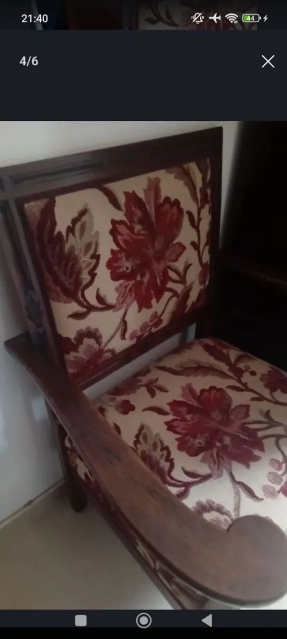 Poltrona em madeira cerejeira antiga e kilim - Foto 3