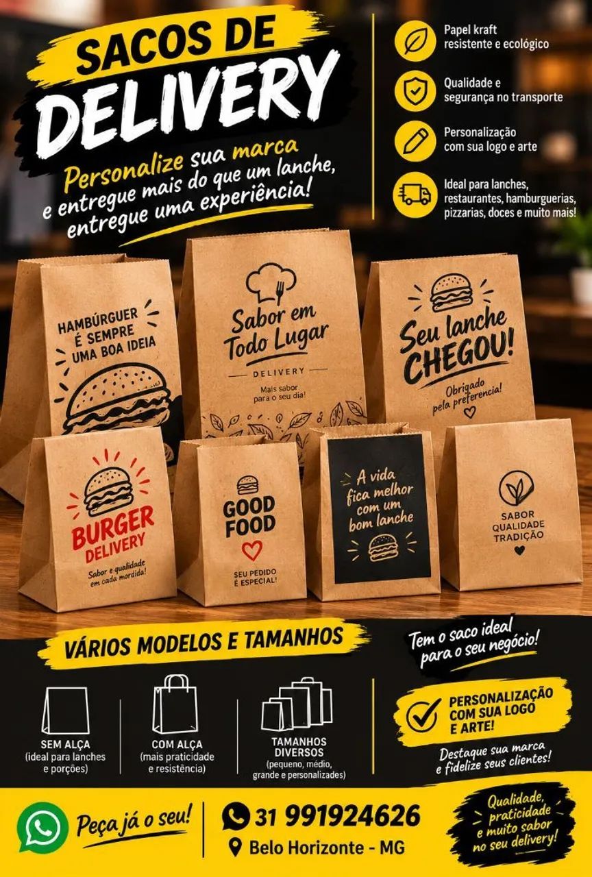 EMBALAGENS PERSONALIZADAS PARA DELIVERY 