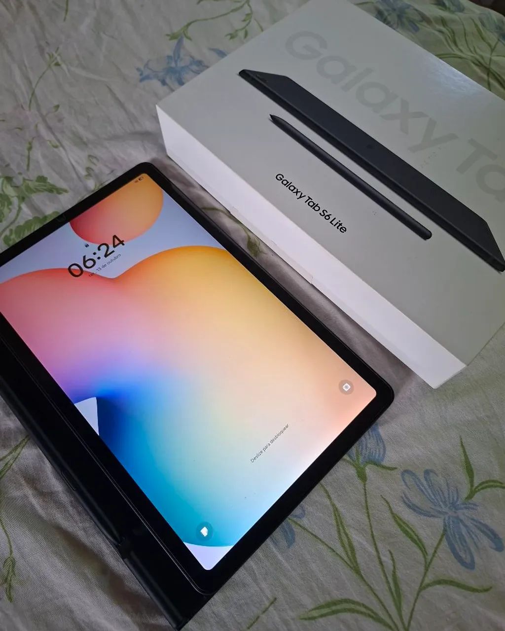 Samsung tab s6 lite, com caneta e capa original 