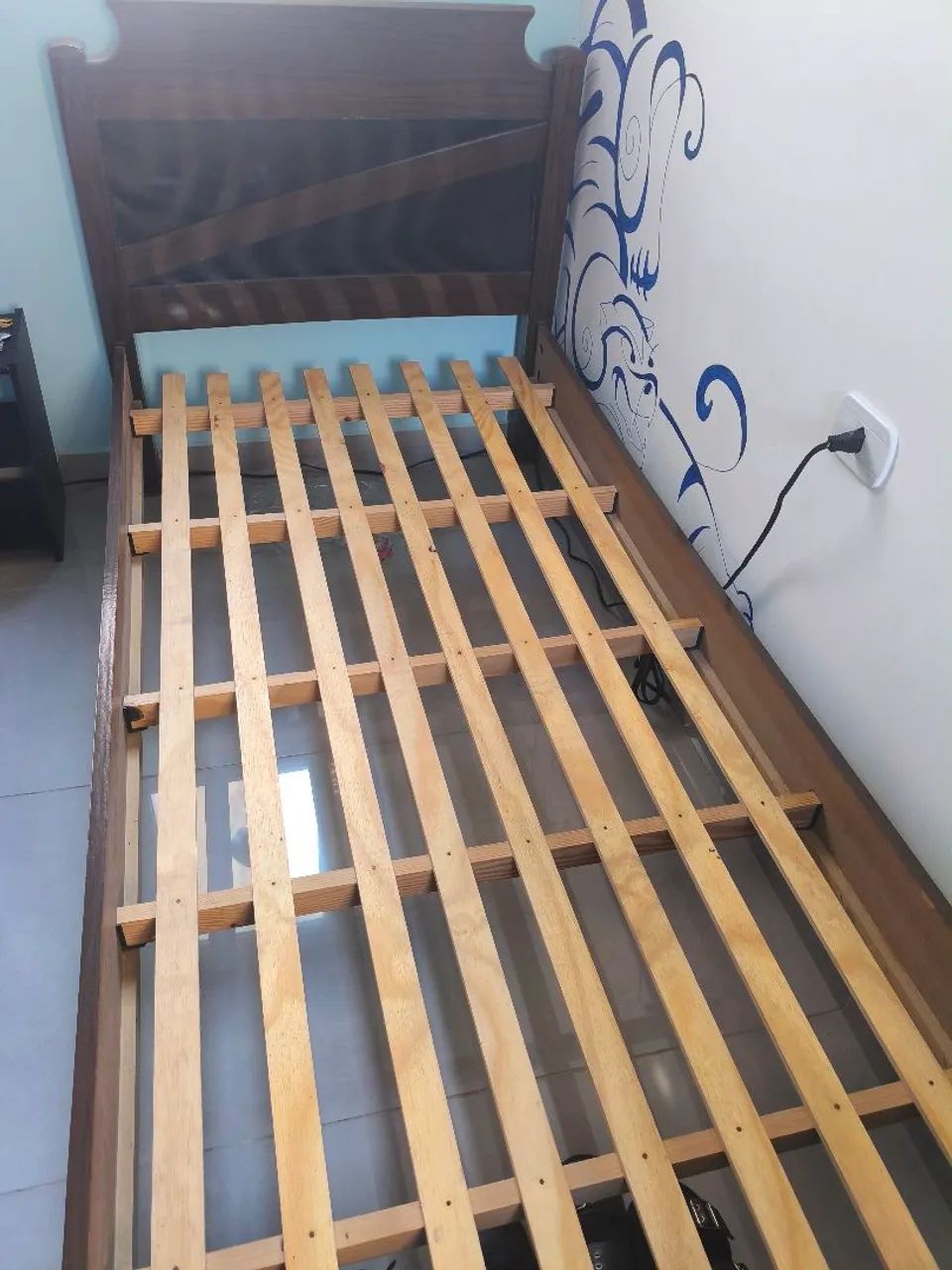 Cama de Solteiro de Madeira + Colchão de Brinde | Itaim Paulista - Foto 3