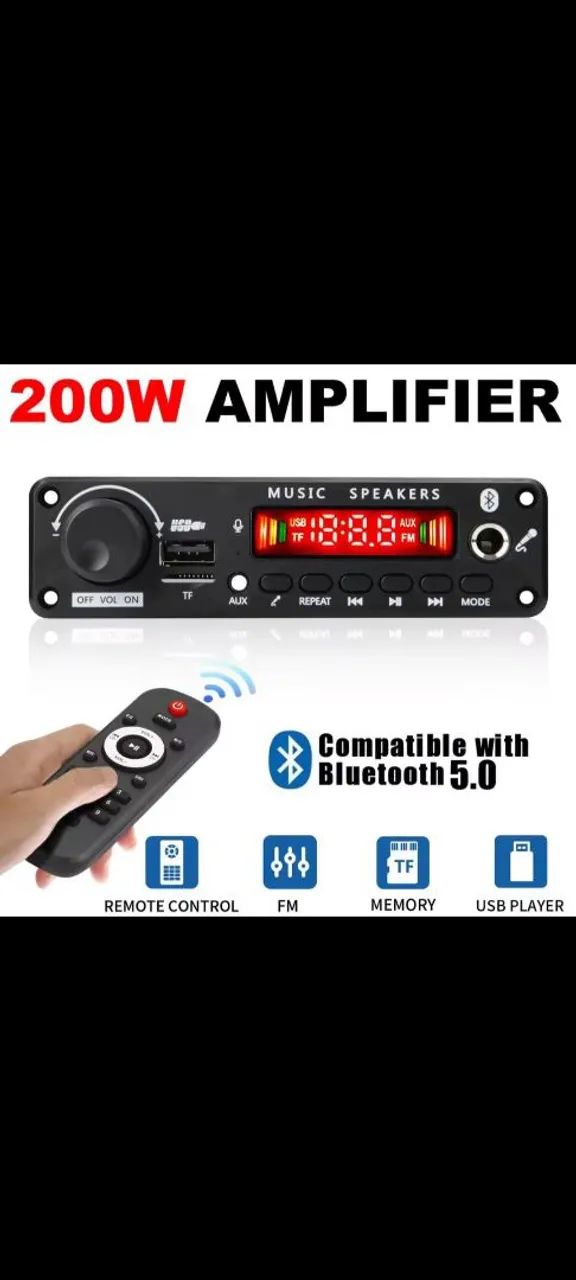 MÓDULO BLUETOOTH AMPLIFICADO 200 W - Foto 2