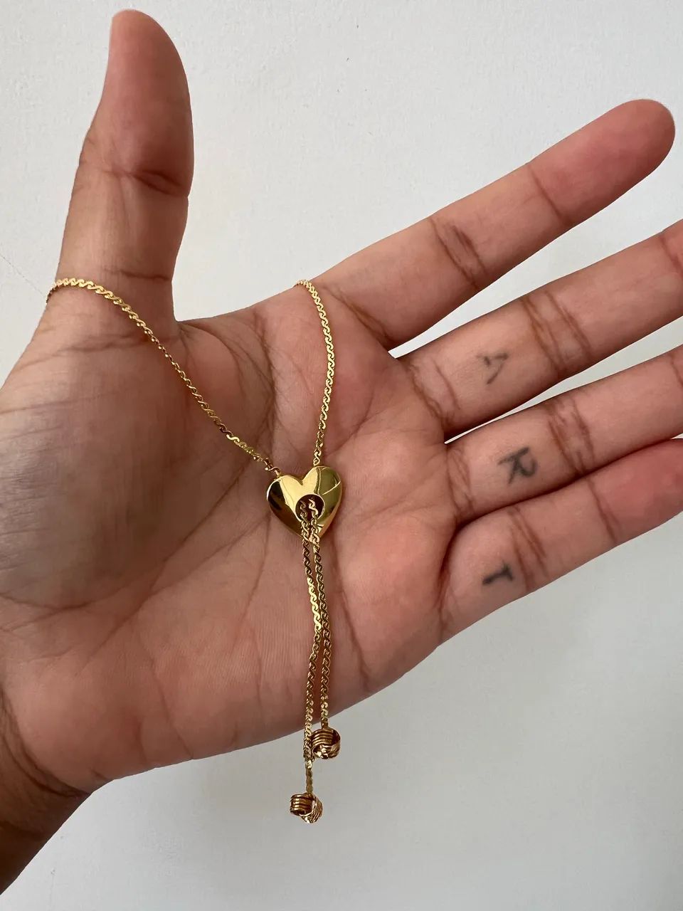 Colar ouro 18k com pingente de coração 