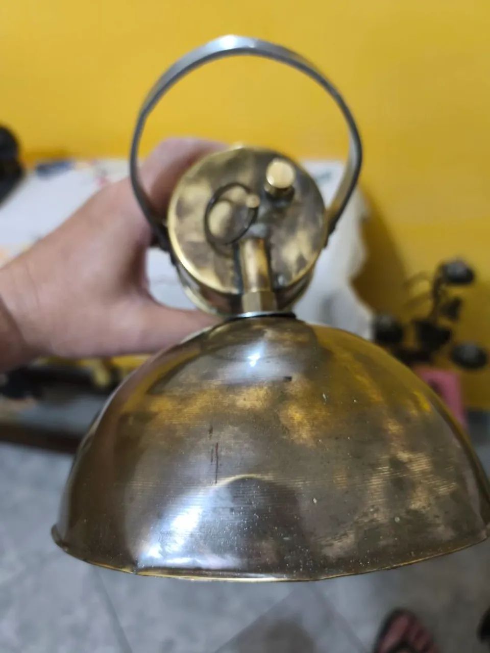 Lampião a carbureto em latão original - Foto 4