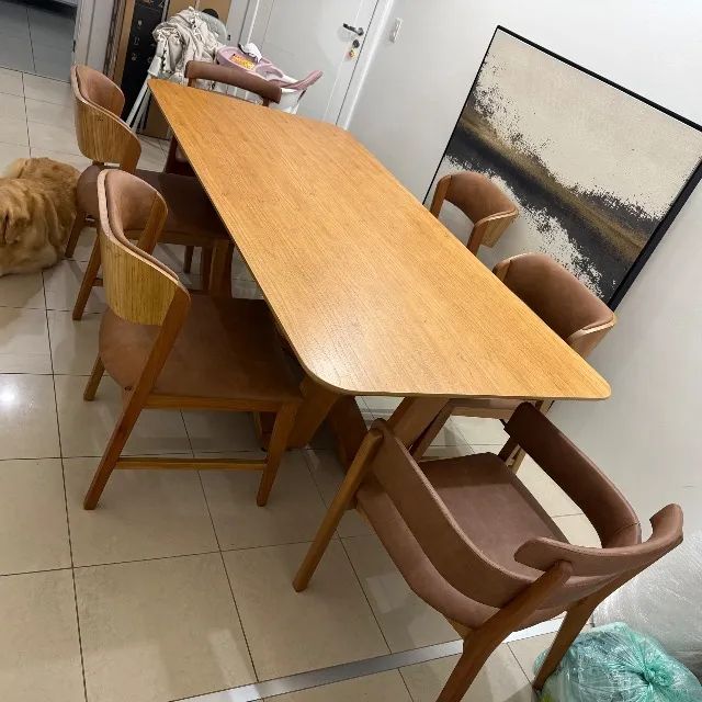 Mesa de jantar retangular com 6 cadeiras - Foto 2