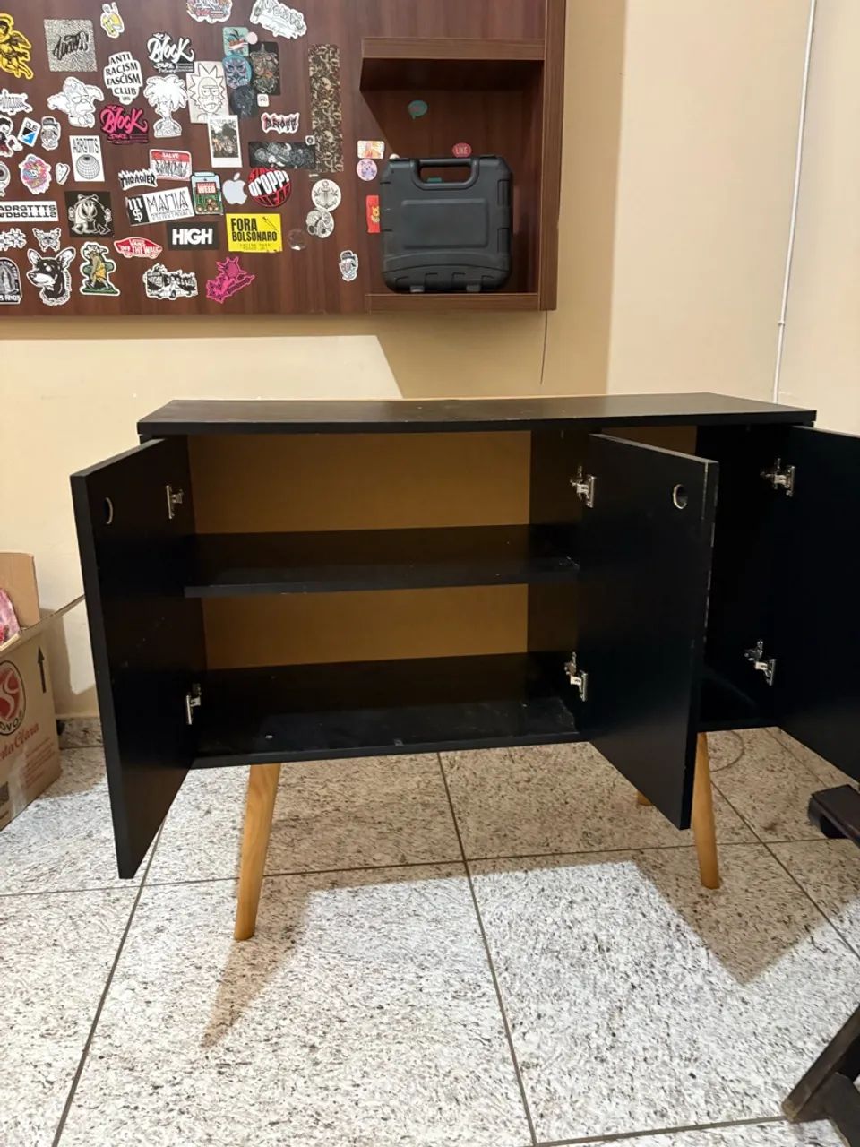 Armário Escritório Preto Retrô  - Foto 3