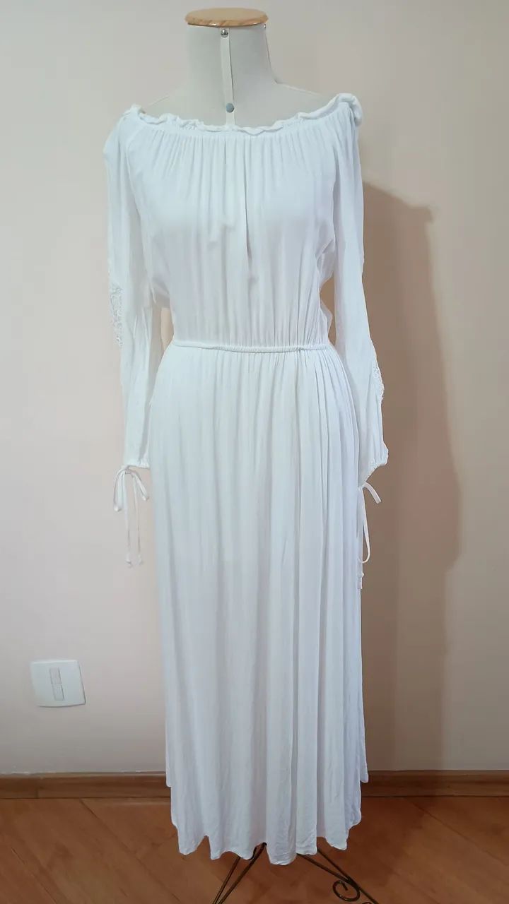 Vestido longo branco Forever 21