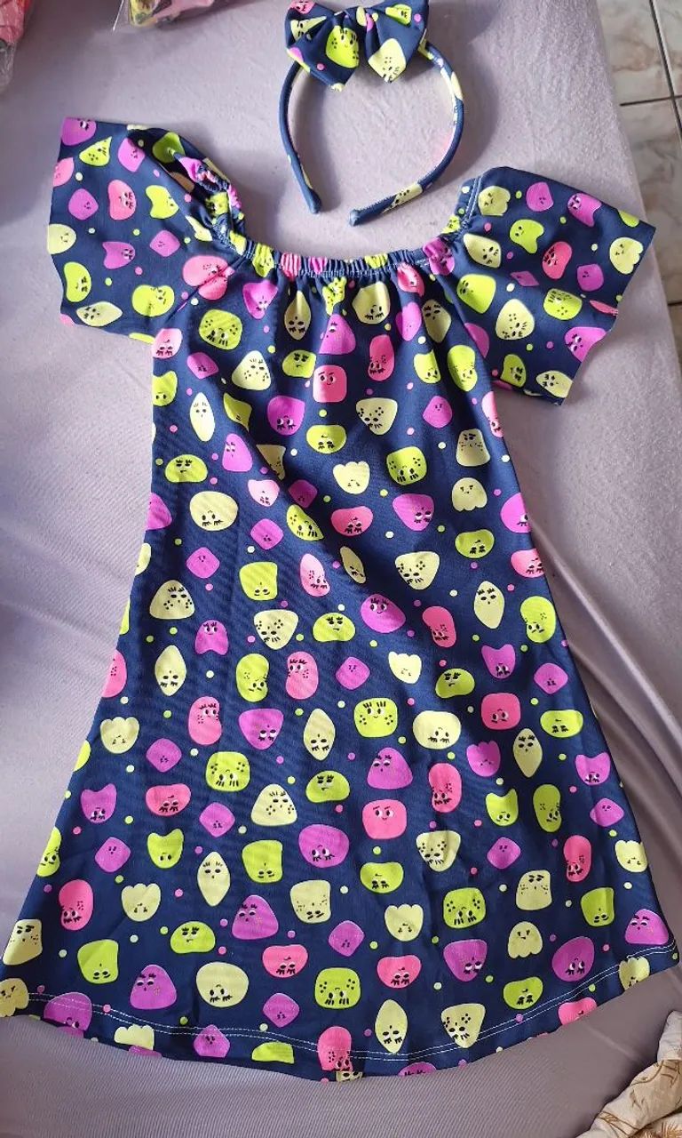Vestido infantil suplex com tiara - Foto 2