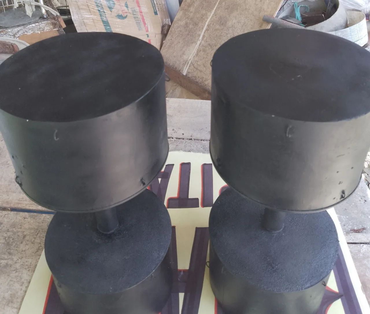 Halteres caseiros de latas fixo 13,4kg cada  - Foto 5