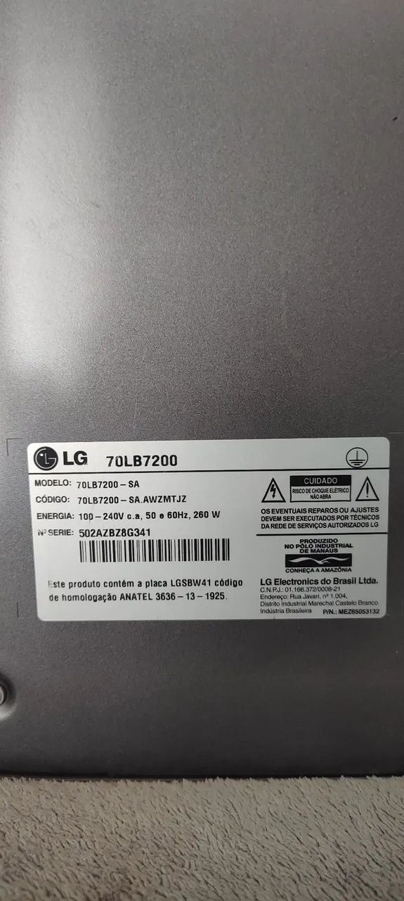 Tv smart LG 70 polegadas. 422080300566466564