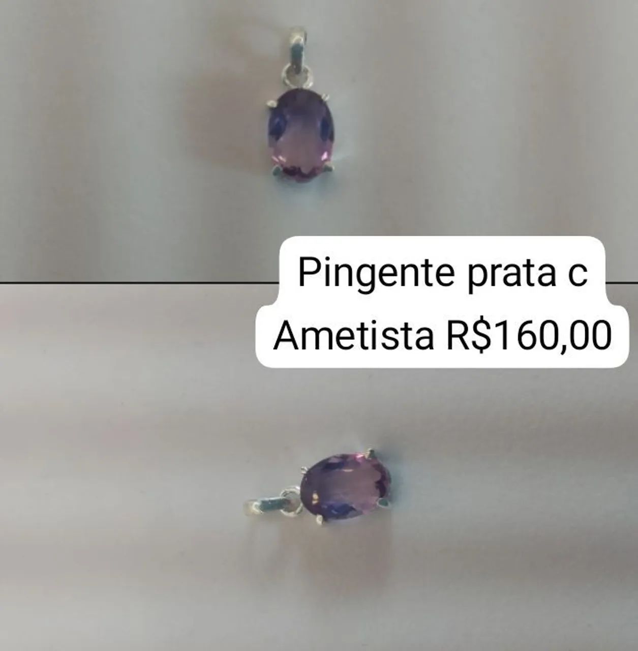 Pingente prata com Ametista