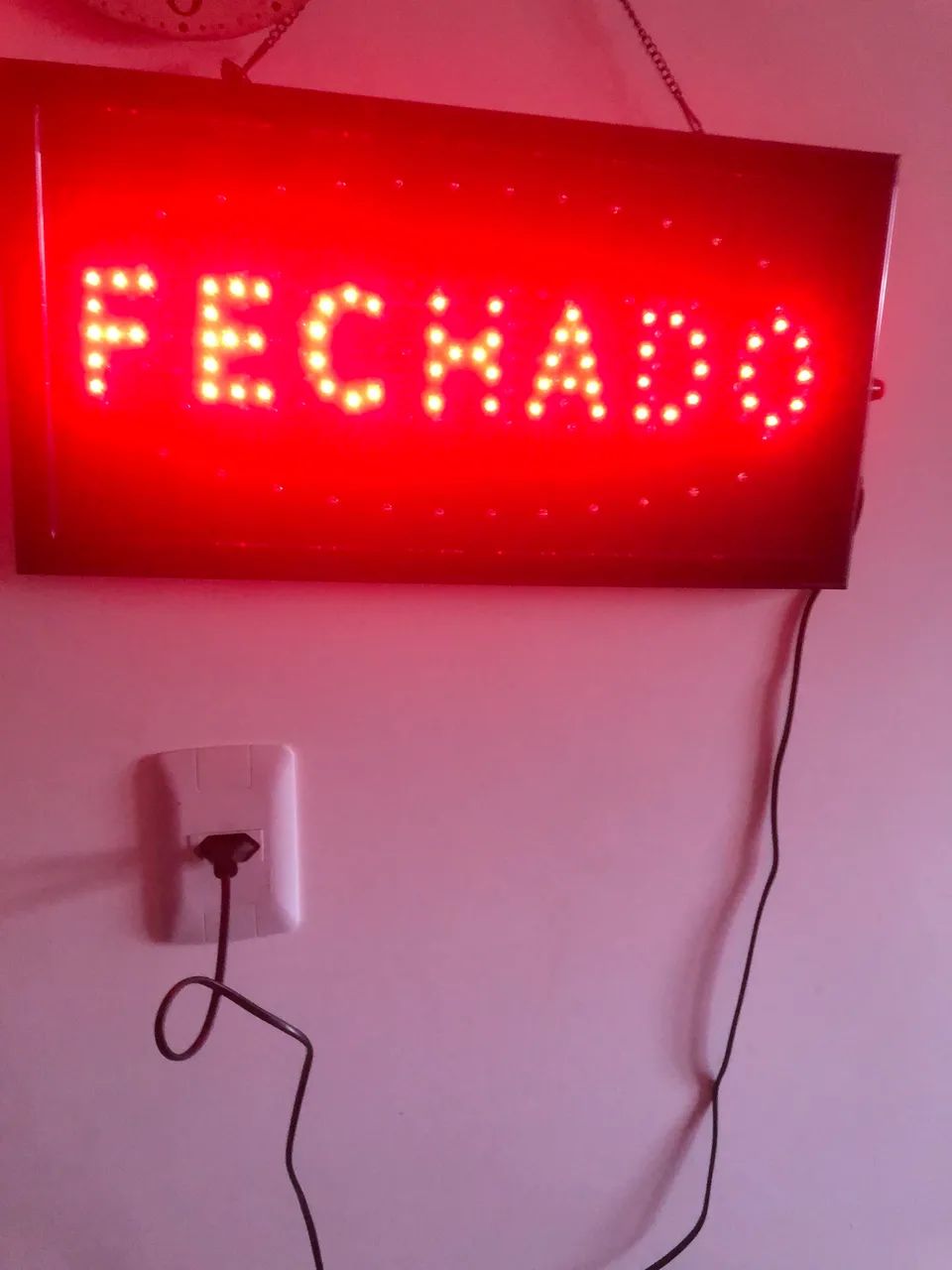 Placa fechado e aberto luminosa led