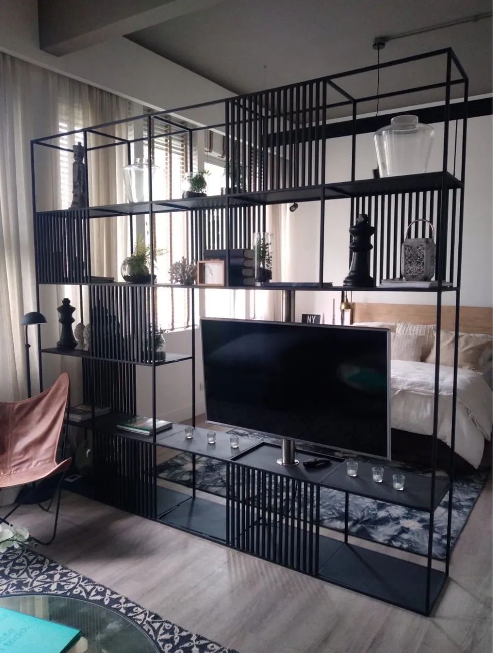 Rack industrial TV para quarto  - Foto 4