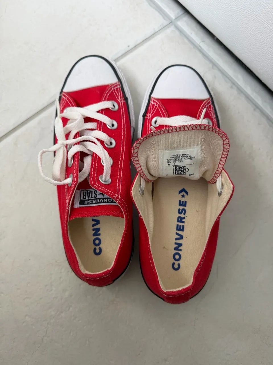 Tênis all star converse plataforma vermelho 33 - Foto 2