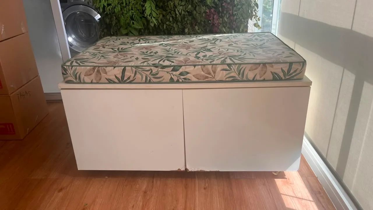 Banco Madeira (MDF) com gaveteiro e futon 110x72