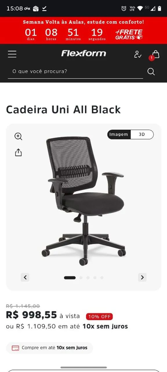 Cadeira Uni All Black Flexform - Foto 3
