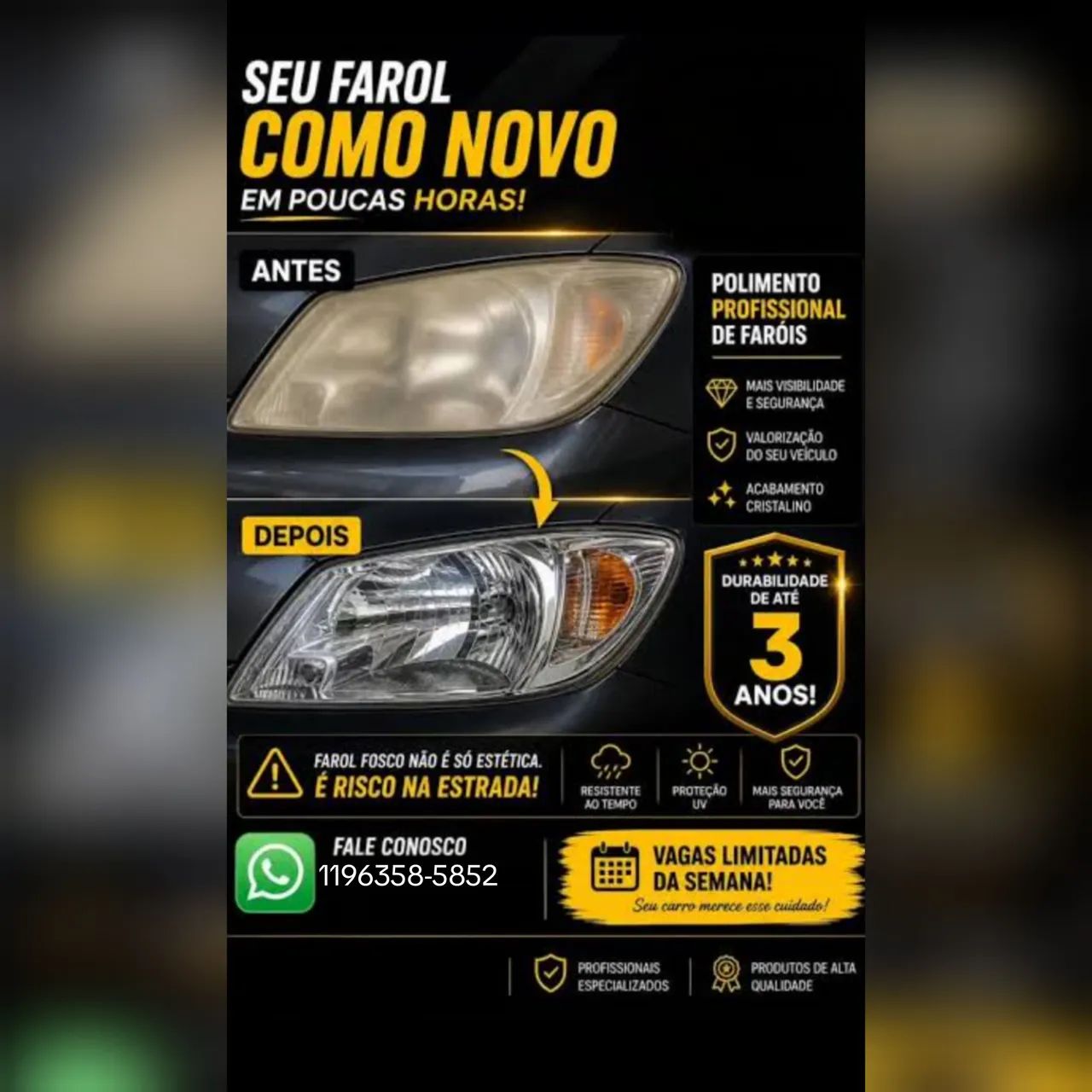 Polimento de faróis 