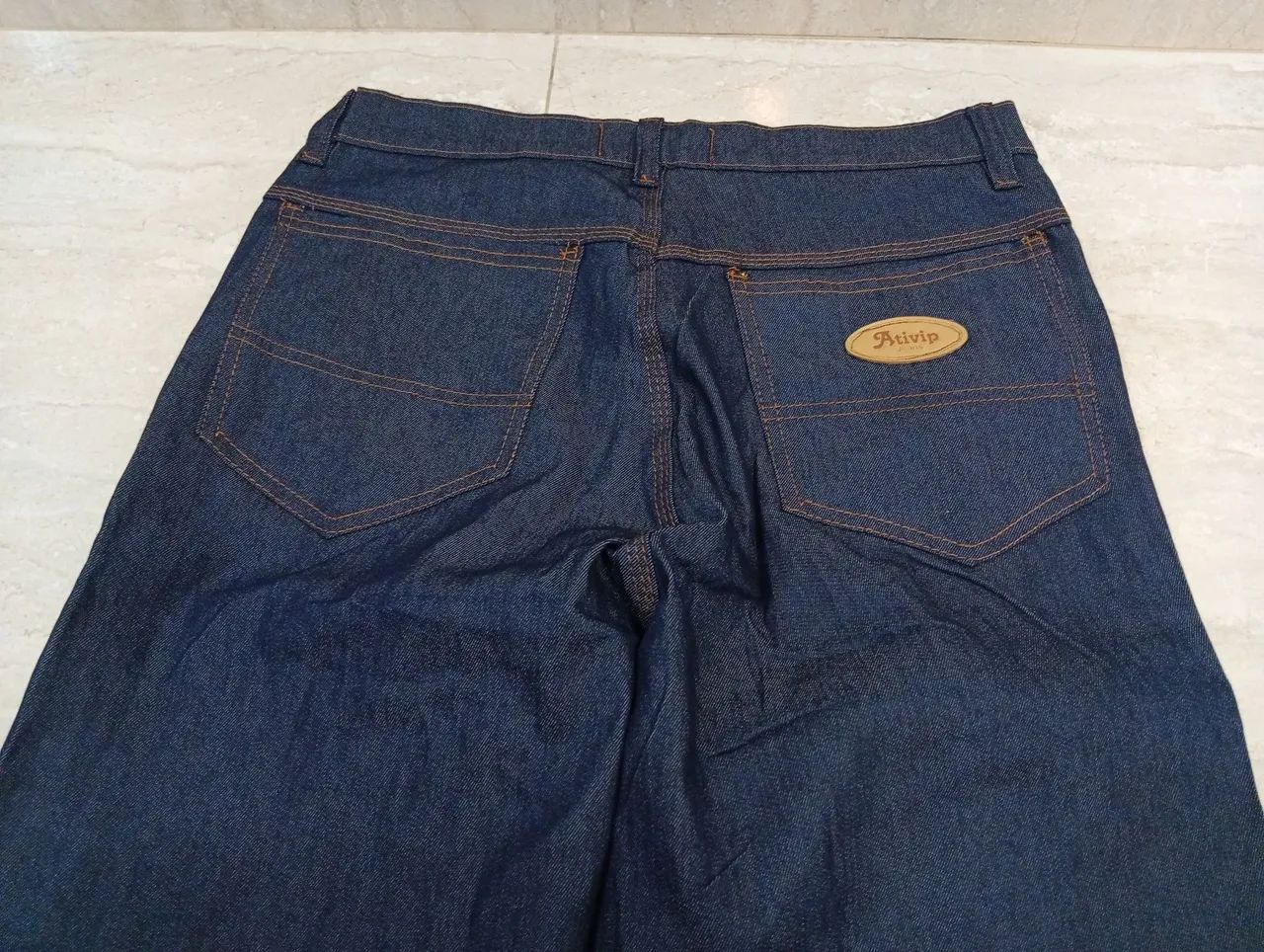 Calça Jeans Masculina Corte Reto Azul 42 - Nova - Foto 4
