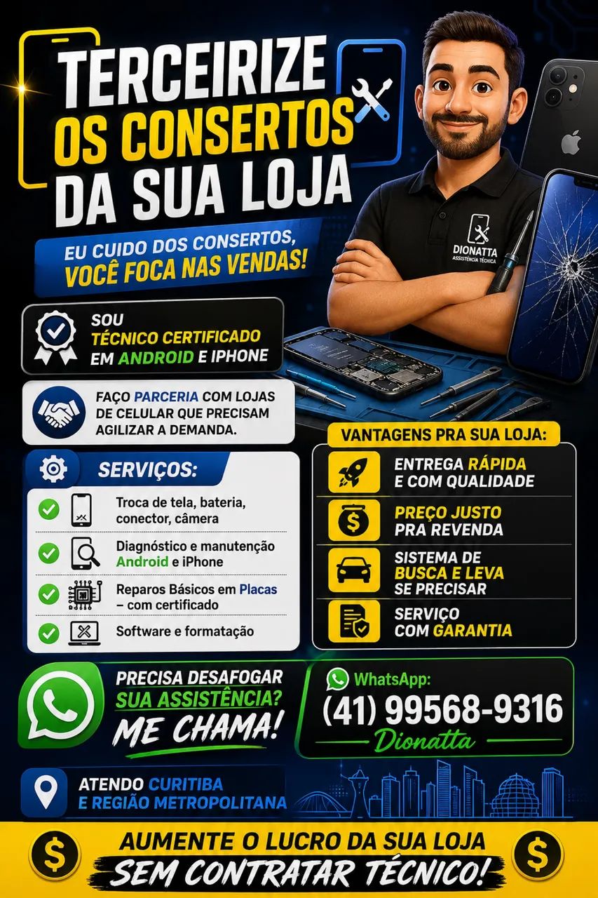 Técnico em celulares com reparos em placas