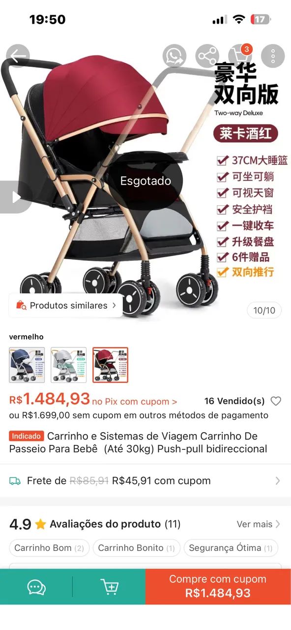 Carrinho de bebê  - Foto 2