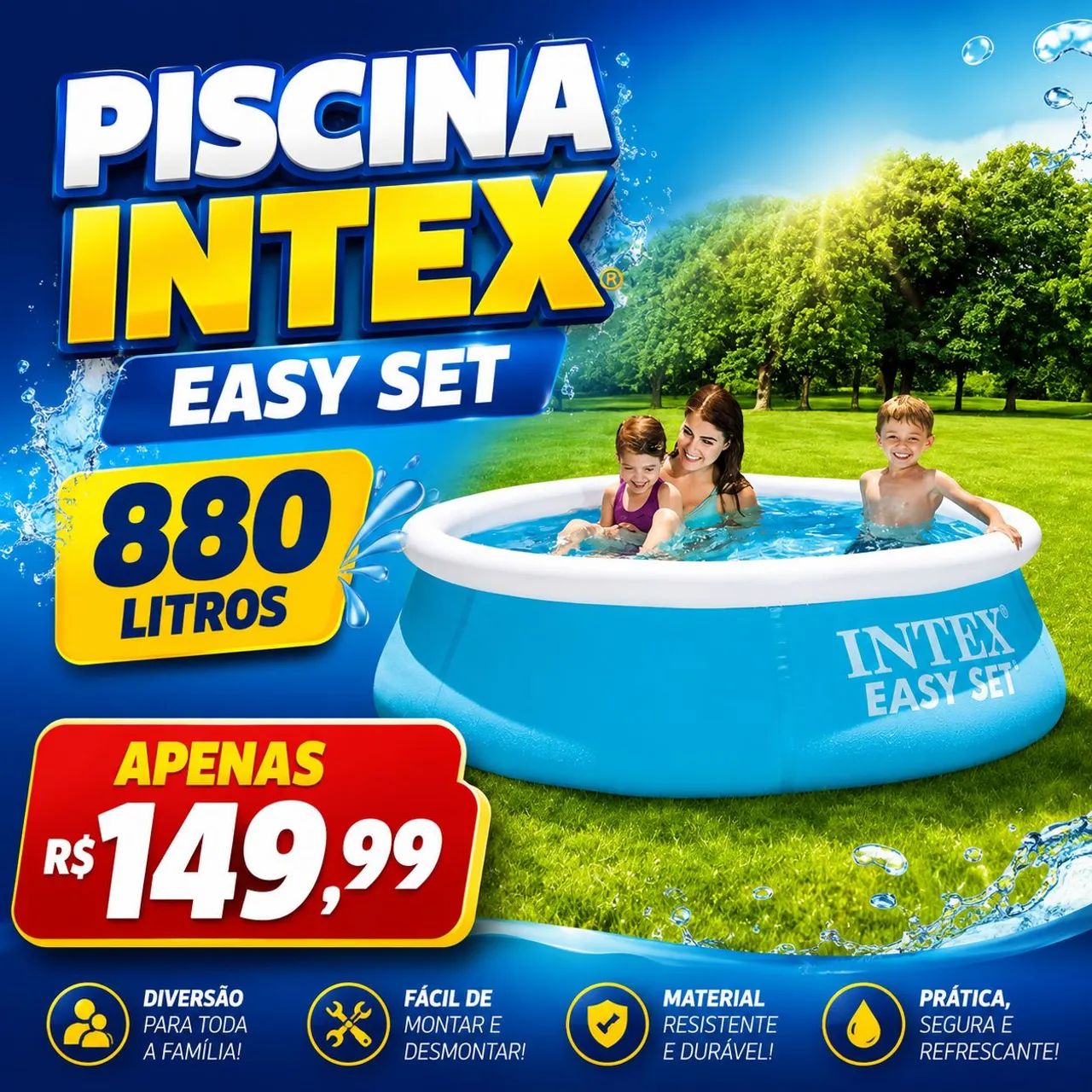 Piscina Intex 880 LITROS na Caixa!