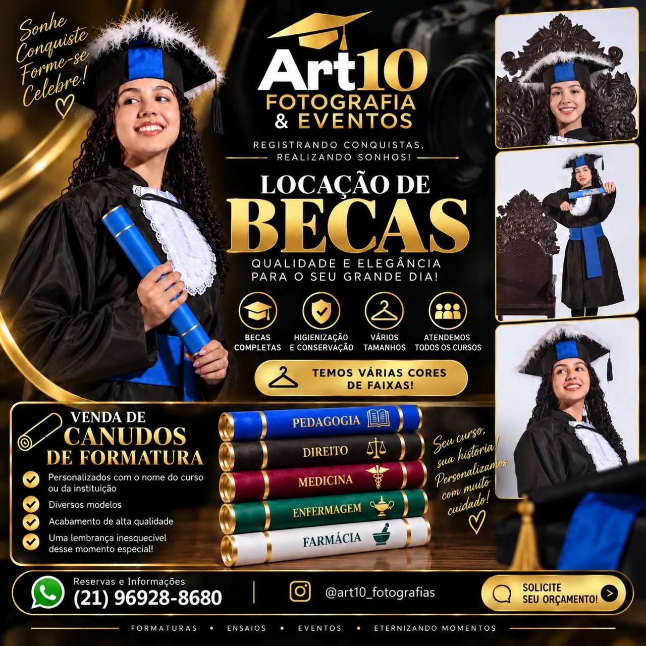 Becas e canudos de formatura 