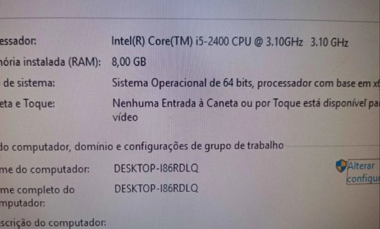 PC computador I5 4GB DDR3 SSD novo