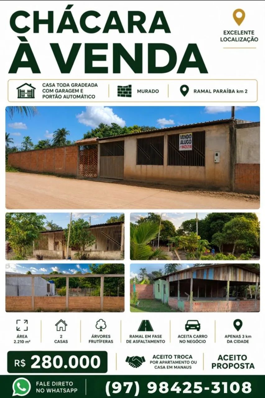 Chácara no Rio Preto da Eva