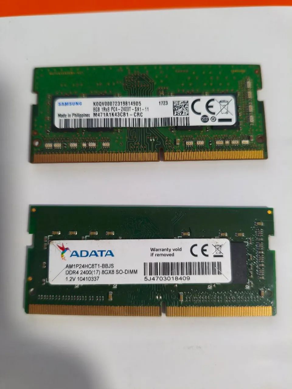 Memória RAM DDR4 8GB Notebook, Cada.