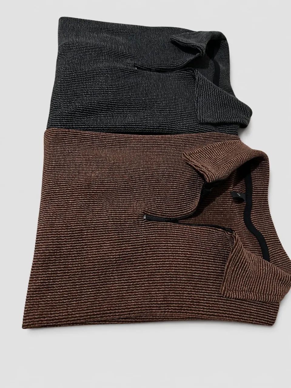 Camisas masculinas texturizadas zíper 