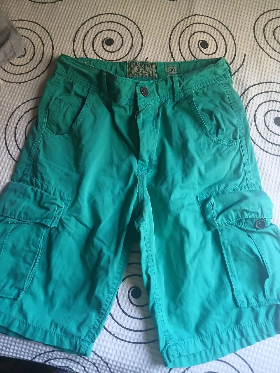 Bermuda cargo masculina verde tamanho 36
