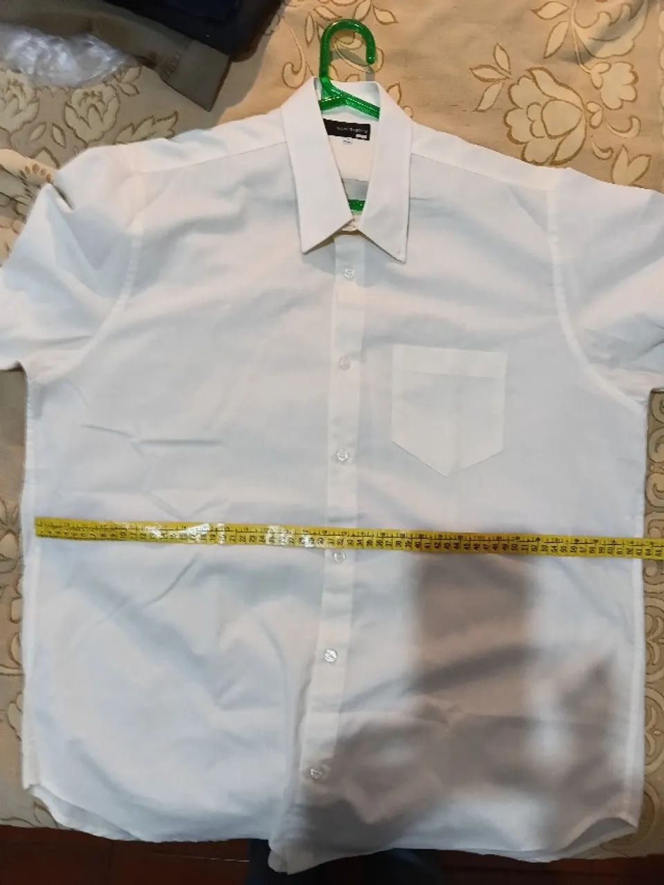 camisa de linho manga curta creme - Foto 2
