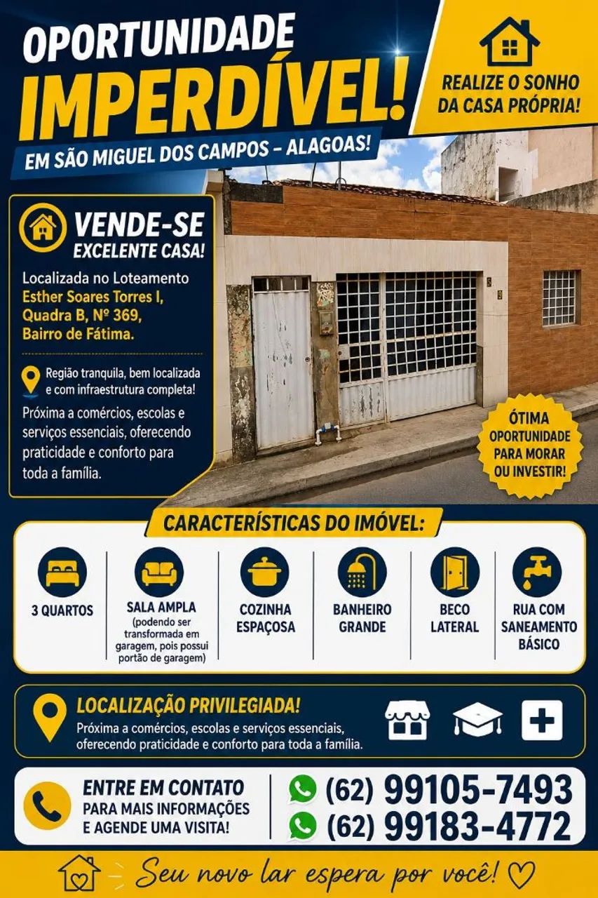 Casa a venda em São Miguel dos Campos 