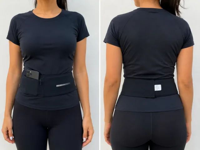 Cinta Porta Celular para Corrida com Bolso Preta