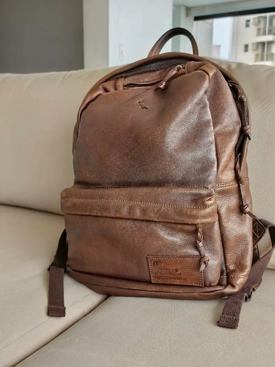 Mochila de couro da Reserva - ótimo estado - Foto 2