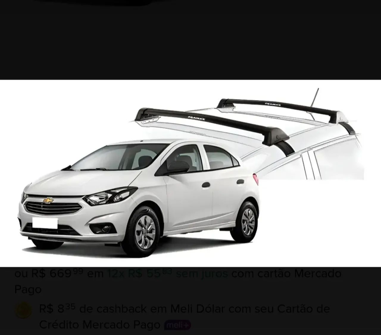 Kit 2 Transbikes Eqmax + Rack de Teto para Chevrolet Onix  - Foto 3