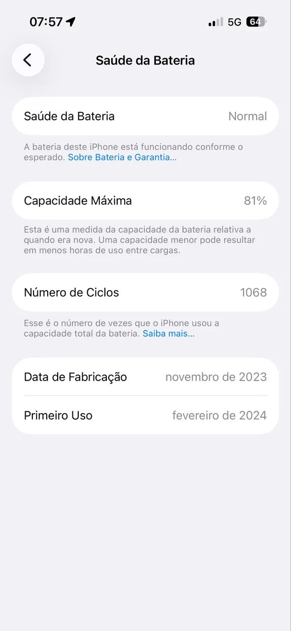iphone 15 pro 256gb 81% bateria