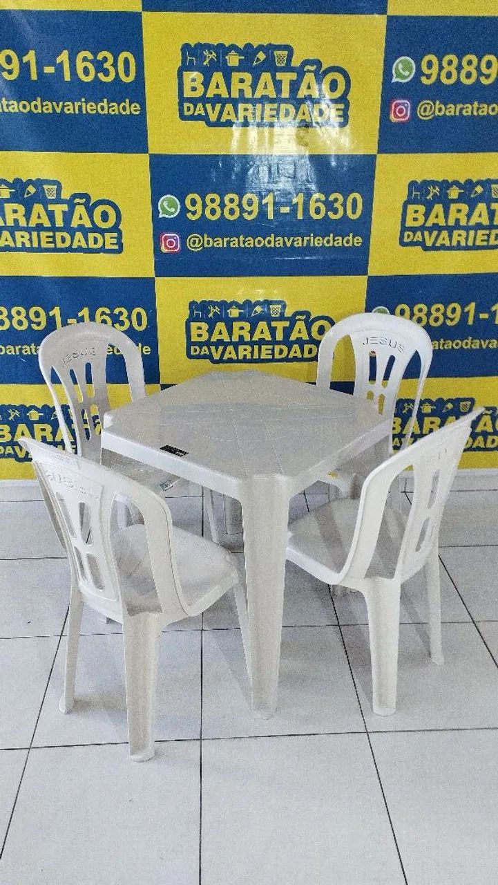  JOGO DE MESA JESUS BRANCO COM MESA 72*72*70
