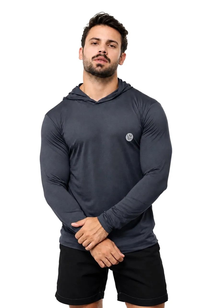 Camisa de proteção uv com capuz 