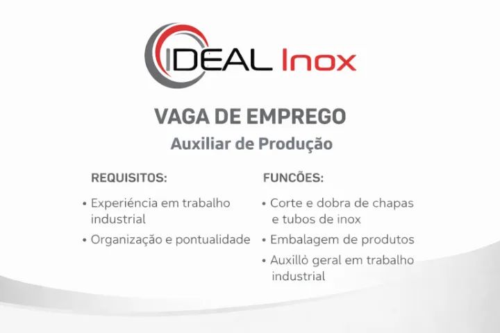 Contratação para Auxiliar de produção
