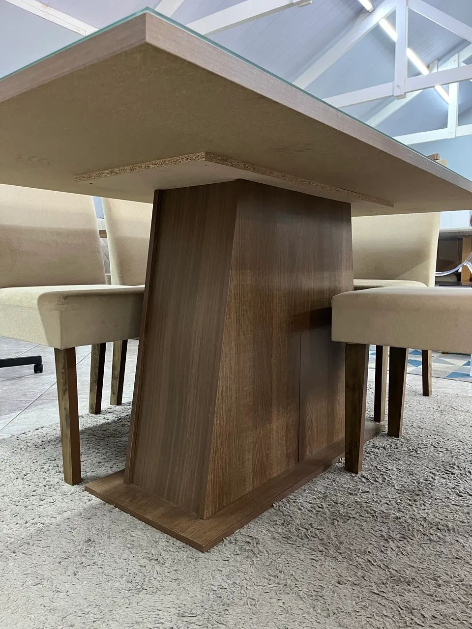 Mesa com tampo de vidro 6 cadeiras - Foto 5